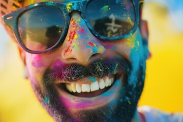 Colorful Dude with Sunglasses and a Colorful Smile. Fictional Character Created By Generated By Generated AI.