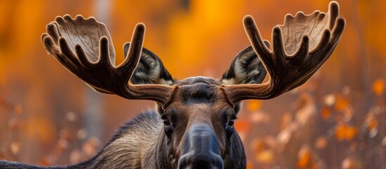 Unexpected Guests: A Curious Moose with Ants on its Head in the Forest - obrazy, fototapety, plakaty
