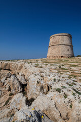 Fototapeta na wymiar Garroveret tower, Cap de Barbaria, Formentera, Pitiusas Islands, Balearic Community, Spain