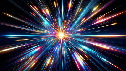 Fototapeta premium Intense Color Burst Depicting High Velocity Energy