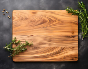 Empty Cutting Board Texture Background, Wooden Chopping Board Mockup with Copy Space for Text