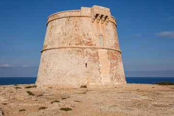 Fototapeta na wymiar Torre de sa Punta Prima, Formentera, Pitiusas Islands, Balearic Community, Spain