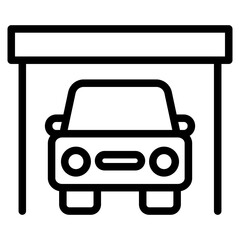 car in a garage icon 