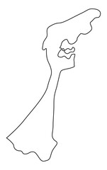 石川県ゆるいイラスト_線のみ黒