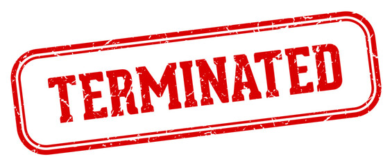 terminated stamp. terminated rectangular stamp on white background