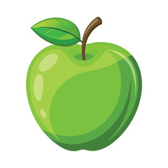 Isolated Fresh Green Apple Vector Illustration