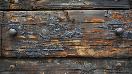 Aged Wood and Steel: Warmth of aged wood meets cold, hard steel, a tale of industrial evolution. - obrazy, fototapety, plakaty