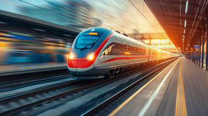 Hight speed train, traffic concept 