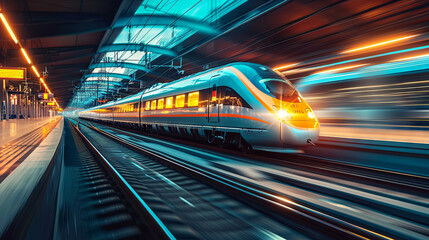 Fototapeta na wymiar Hight speed train, travel concept 
