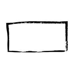 Frame rectangle outline border grunge shape icon, vertical, rectangle decorative doodle element for design in vector illustration