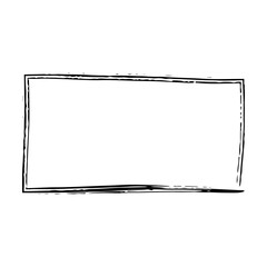 Obraz premium Frame rectangle outline border grunge shape icon, vertical, rectangle decorative doodle element for design in vector illustration