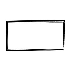 Frame rectangle outline border grunge shape icon, vertical, rectangle decorative doodle element for design in vector illustration