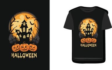 Halloween pumpkin vector t-shirt design, Spooky Halloween Design, Vintage Halloween Vibes