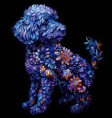 Floral sproodle with black background 