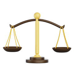 3D illustration of justice scale