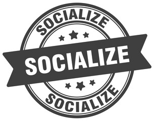socialize stamp. socialize label on transparent background. round sign