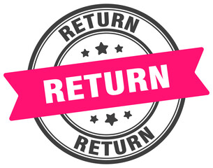 return stamp. return label on transparent background. round sign