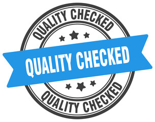 quality checked stamp. quality checked label on transparent background. round sign