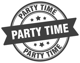 party time stamp. party time label on transparent background. round sign