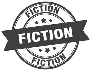 fiction stamp. fiction label on transparent background. round sign