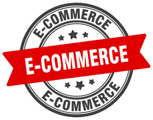 e-commerce stamp. e-commerce label on transparent background. round sign
