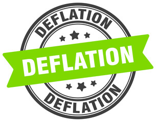 deflation stamp. deflation label on transparent background. round sign