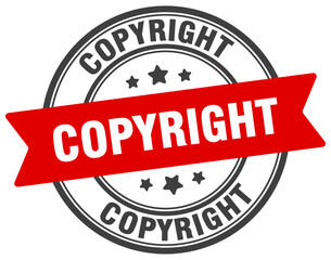 copyright stamp. copyright label on transparent background. round sign