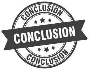 conclusion stamp. conclusion label on transparent background. round sign