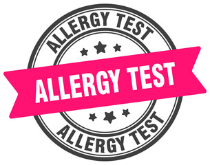 allergy test stamp. allergy test label on transparent background. round sign