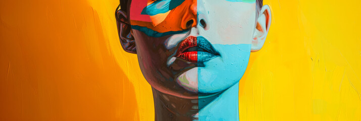 Vibrant woman portrait with bold colors