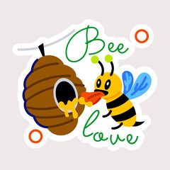 Check out this flat sticker of a beehive 