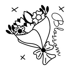 Grab this glyph sticker of a bouquet 
