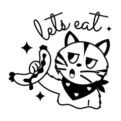 Cat sausage glyph sticker is up for premium use  