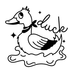 Get your hands on this cute duck glyph sticker 