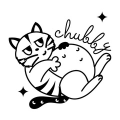 Get your hands on this chubby cat glyph sticker 