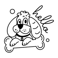 A handy glyph sticker showing dog bone 