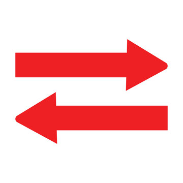 Red direction arrow on a transparent background eps 10.