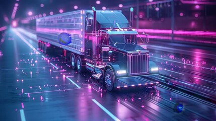 future of global supply chains, where AI and automation revolutionize logistics and distribution - obrazy, fototapety, plakaty