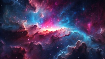 Obraz premium Beautiful cloud nebula, space galaxy, night sky, universe, astronomy, and supernova background wallpaper