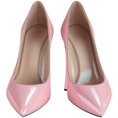 
pink woman pumps, front view, isolated,3d
