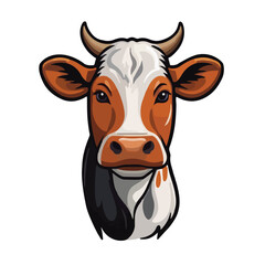 A head of male cow with small horn