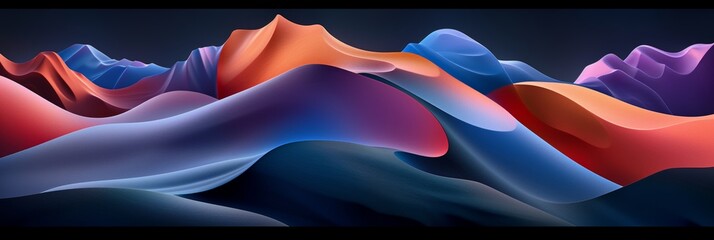 Abstract blue and purple waves on dark background for modern design concepts and artistic projects