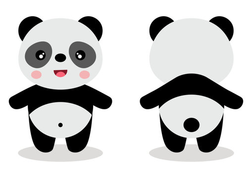 Cute panda on front and back position
