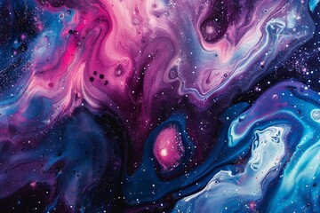 Liquid galaxy background made of paint Generative Ai 