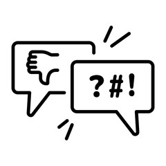 Handy line icon of bullying comments  - obrazy, fototapety, plakaty
