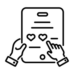 Feedback evaluation line icon design 