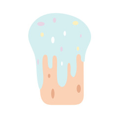 Easter Multicolored cake. Vector set in flat style. Element for poster, flyer, postcard, cover, advertising design.