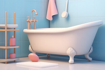 3d rendering of Bathroom elements