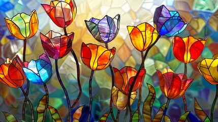 stained glass flowers