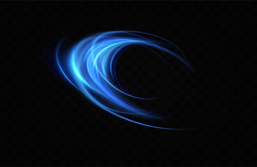 Blue neon ring. Glowing circle. Glow effect. Round light frame. abstract light lines of movement and speedAbstract light lines of movement and speed. light blue ellipse.